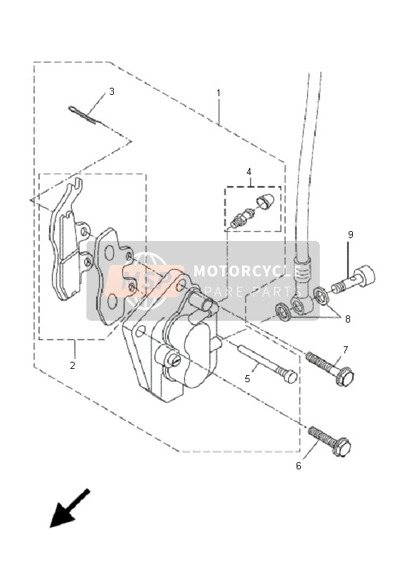 Yamaha DT50R-SM 2011 BREMSSATTEL VORNE 2 für ein 2011 Yamaha DT50R-SM